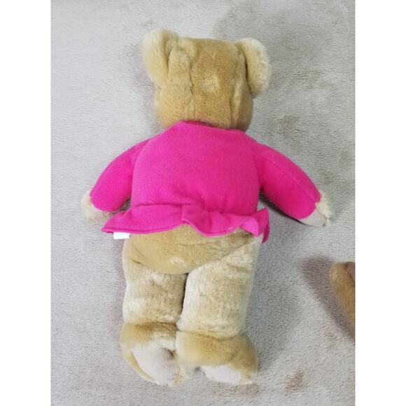 Hallmark Kiss Kiss Teddy Bears Heart Magnetic Nose 10" Stuffed Plush Toys Vtg - Picture 6 of 12